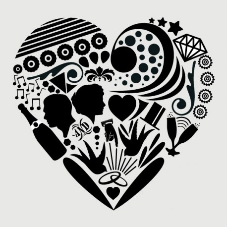 I heart you...avec silhouettes