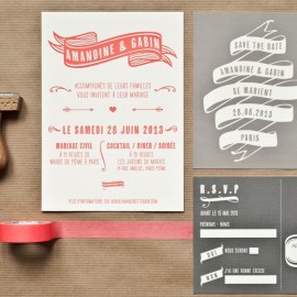 invitation gabin letterpress