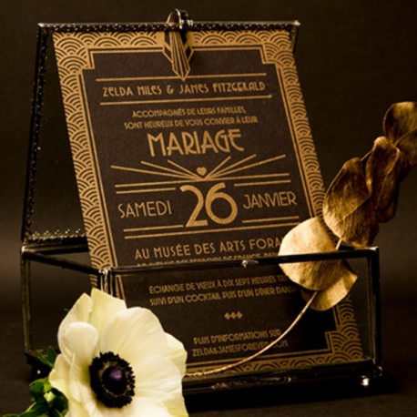 letterpress invitation james - black