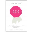 ribbon save the date hot pink