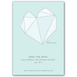 facet save the date minty blue