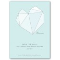 facet save the date minty blue